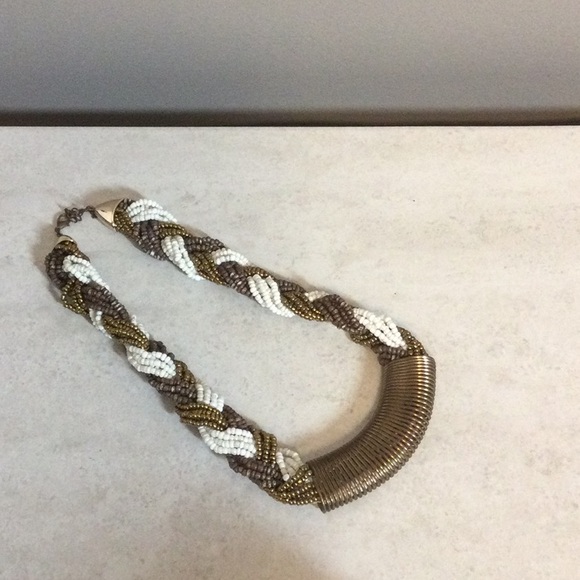 3 strand twisted beads 9” necklace with coil accent - Picture 1 of 7